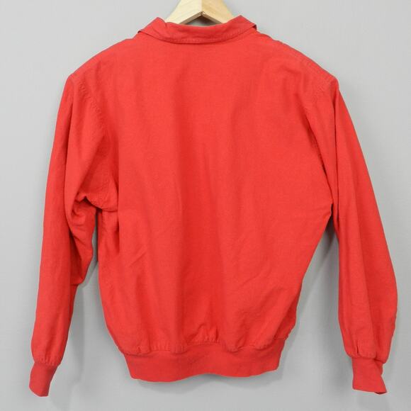 Vintage 80s LA Seat Covers Padded Shoulder Cropped Top Est Sz M Snap V Neck Red - Picture 7 of 10